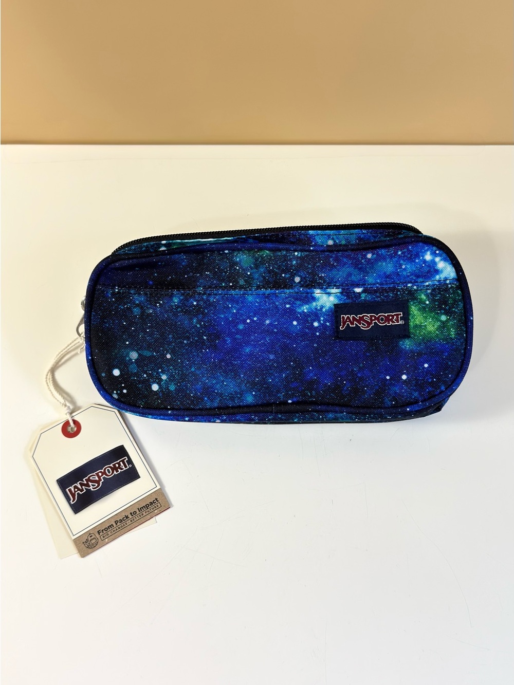 JanSport Blue Galaxy Print Zippered Phone & Accessory Pouch